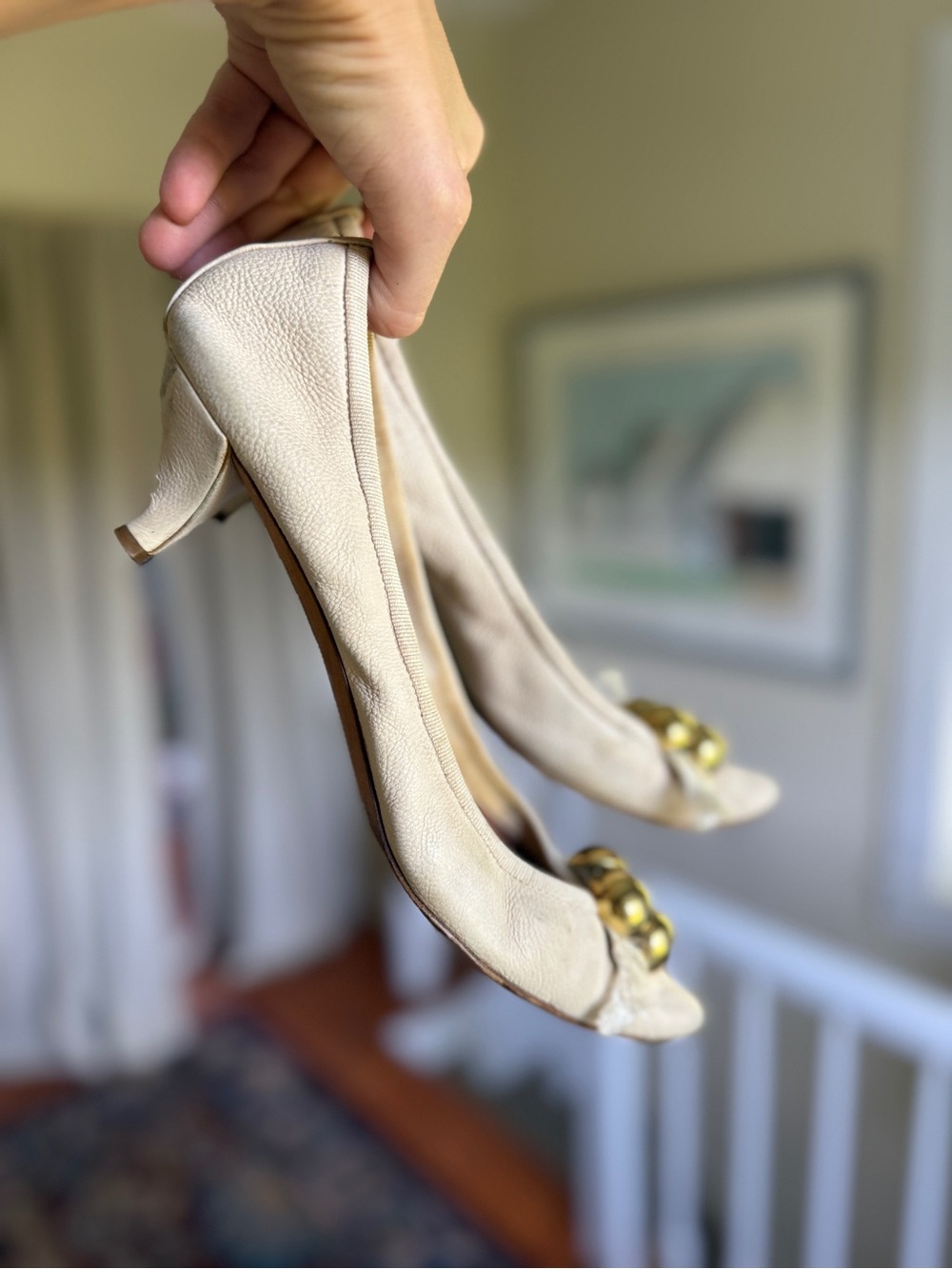 Chloe archive kitten heel leather ecru - Picture 4 of 9